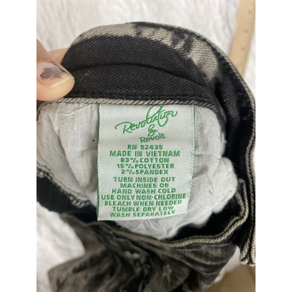 Revolution By Revolt Women Size 13 Black Stretch Jeans Flag Print NWT - Picture 11 of 11